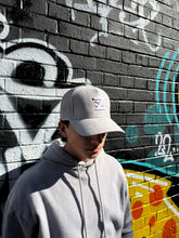 Load image into Gallery viewer, Grey suede logo cap.
